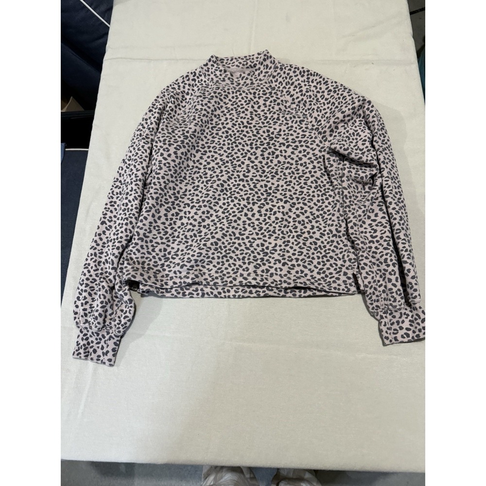 Abercrombie & Fitch Soft A&F Womens Cropped Leopard‎ Print Mockneck Sweater Sz S